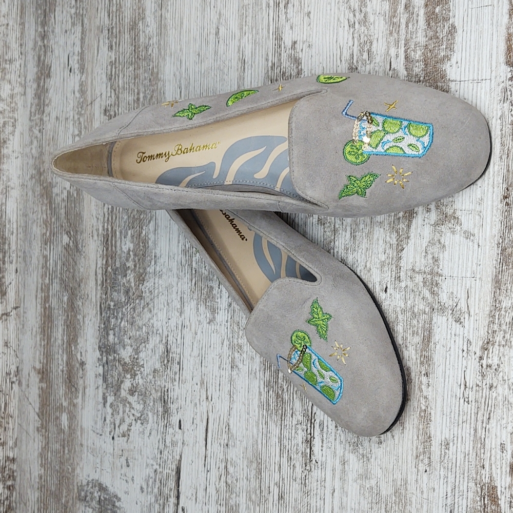 🟥Like New Tommy Bahama Gray Suede Margarita Ballet Flats